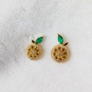 Lemon fruit earrings